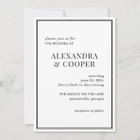Elegant Black and White Wedding Invitation