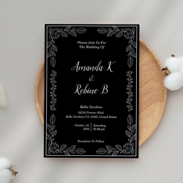 Elegant Black and White Wedding Invitation (Creator Uploaded)