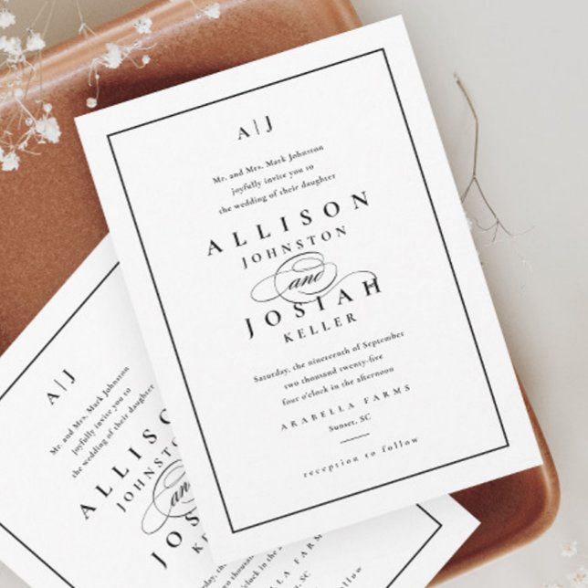 Elegant Black and White Wedding Invitation (Creator Uploaded)