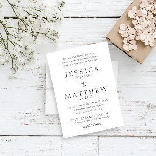 Elegant Black and White Wedding Invitation