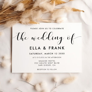 Elegant black and white wedding invitation