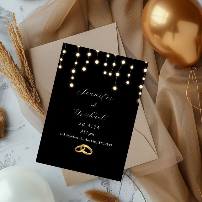 Elegant Black and White Wedding Invitation  (Elegant Black and White Wedding Invitation)