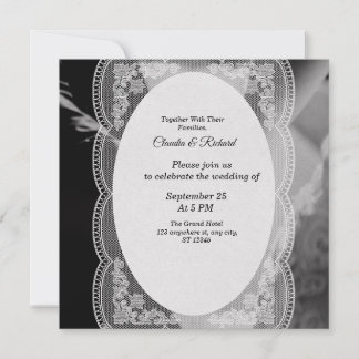 Elegant Black and White Wedding Invitation