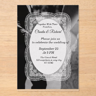 Elegant Black and White Wedding Invitation