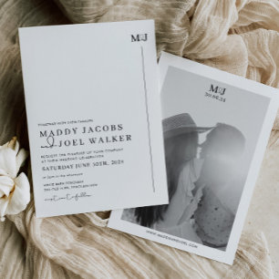 Elegant Black and White Wedding Invitation MADDY