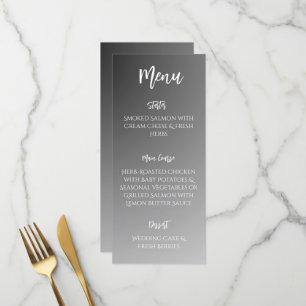 Elegant Black And White Wedding Menu