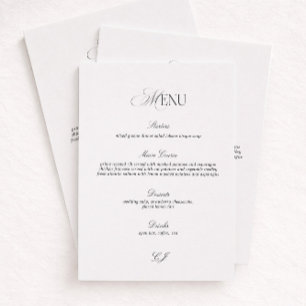 Elegant Black and White Wedding Menu Card