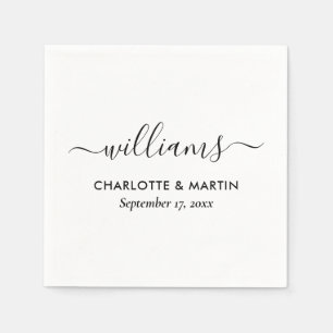 Elegant Black and White Wedding Napkin
