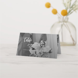 Elegant Black And White Wedding Place Card