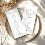 Elegant Black and White Wedding Program Menu<br><div class="desc">Keep your wedding day timeless and stylish with our Elegant Black and White Wedding Program. This elegant program features clean lines, sophisticated script, and a simple black-and-white palette, giving your ceremony a chic, contemporary feel. Perfect for the modern couple, it’s a refined way to share all the special details of...</div>