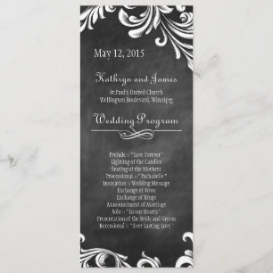 Elegant Black and White Wedding Programs Programme
