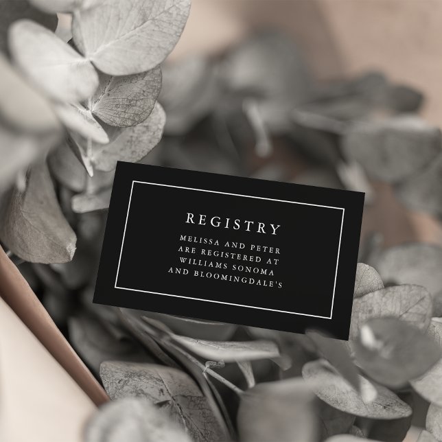 Elegant Black and White Wedding Registry Cards (Creator Uploaded)