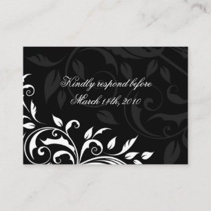 Elegant Black and White Wedding Reply Cards