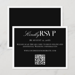 Elegant Black and White Wedding RSVP Card