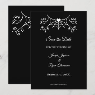 Elegant black and white wedding save the date announcement