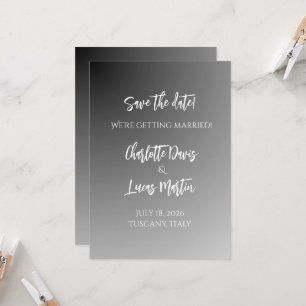 Elegant Black And White Wedding Save the Date Card