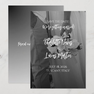 Elegant Black And White Wedding Save the Date Card