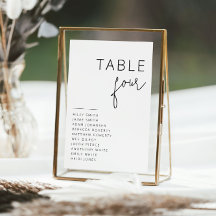 Elegant Black and White Wedding Table Numbers