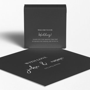 Elegant Black and White Wedding Theme Favour Box