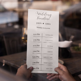 Elegant Black and White Wedding Theme Programme