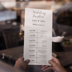 Elegant Black and White Wedding Theme Programme