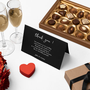 Elegant Black and White Wedding Theme Thank You Card