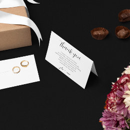 Elegant Black and White Wedding Theme Thank You Card