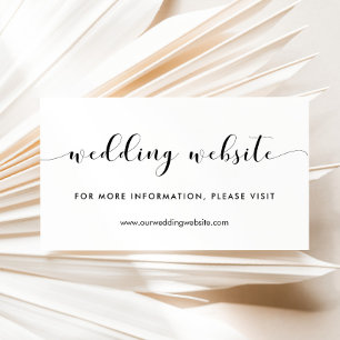 Elegant black and white wedding website card