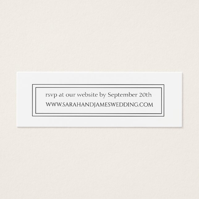 Elegant Black and White Wedding Website Mini Card (Front)