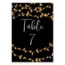 Elegant Black and White with Gold Leaves Wedding