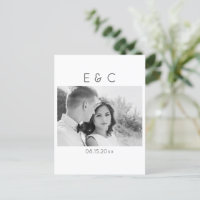 Elegant Black and White Your Photo Save the Date V