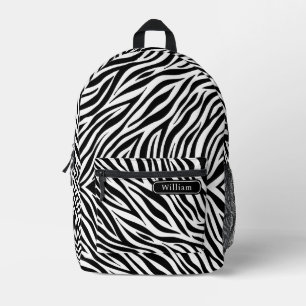 Elegant Black and White Zebra Stripes Print Cool Printed Backpack