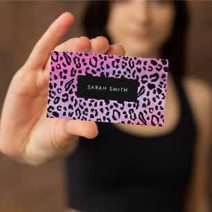 Elegant Black Animal Print Professional Business Card