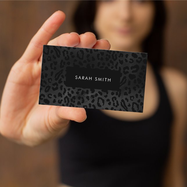 Elegant Black Animal Print Professional Business Card (Creator Uploaded)