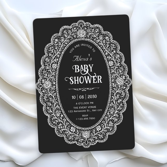 Elegant black baby shower invitation (Creator Uploaded)