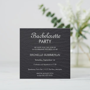 Elegant Black Bachelorette Party Invitation