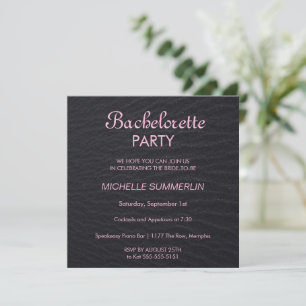Elegant Black Bachelorette Party Invitation