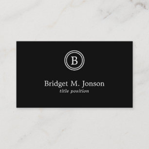 Elegant Black Background And White Black Circle Business Card