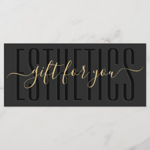 Elegant Black Beautician Aesthetician Gift Card