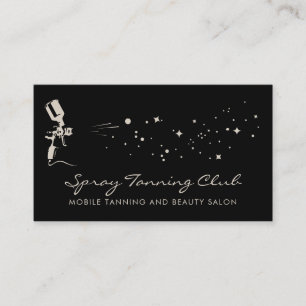 Elegant Black & Beige Mobile Spray Tan Service Business Card