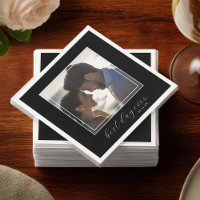 Elegant Black “Best Day Ever” Custom Photo Wedding