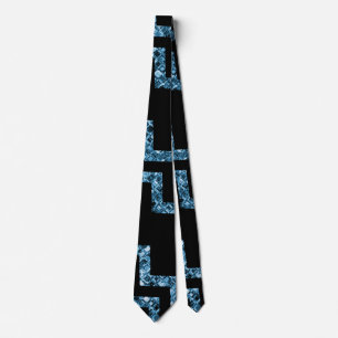Elegant Black Blue Glitter Pattern Tie