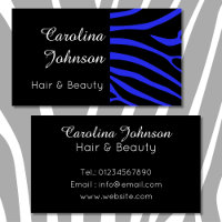 Elegant black blue zebra hair & beauty
