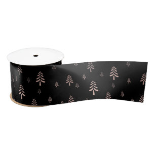 Elegant black Blush Pink Christmas Tree Satin Ribbon