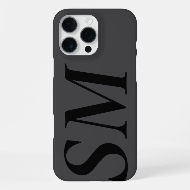 Elegant Black Bold Initial Monogram iPhone Case (Back)