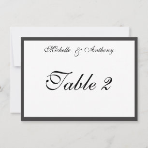 Elegant Black Border Reception Table Card
