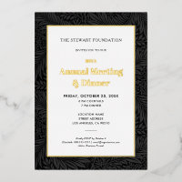 Elegant Black Botanical Annual Business Dinner