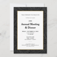 Elegant Black Botanical Annual Business Dinner
