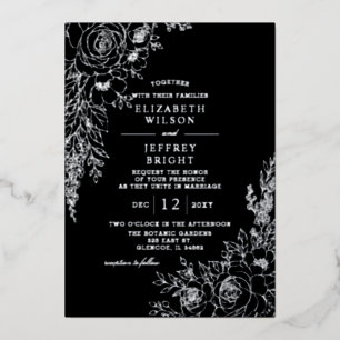 Elegant Black Botanical Floral Wedding