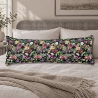 Elegant Black Botanical Wildflower Pattern